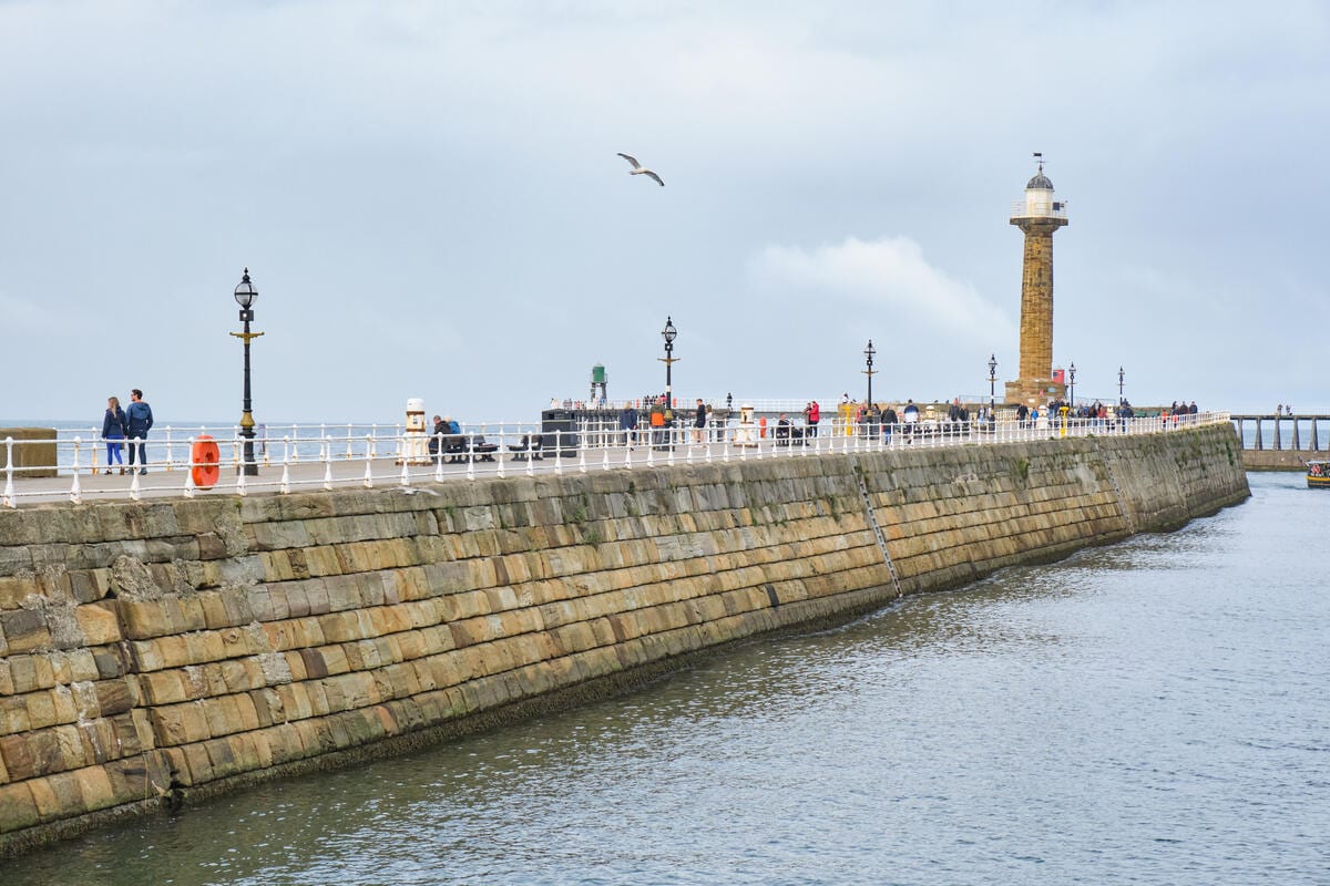 Whitby West Pier and lighthouse