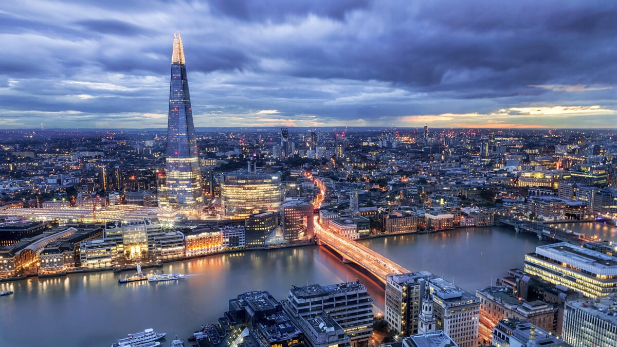 The Shard and the Thames at dusk