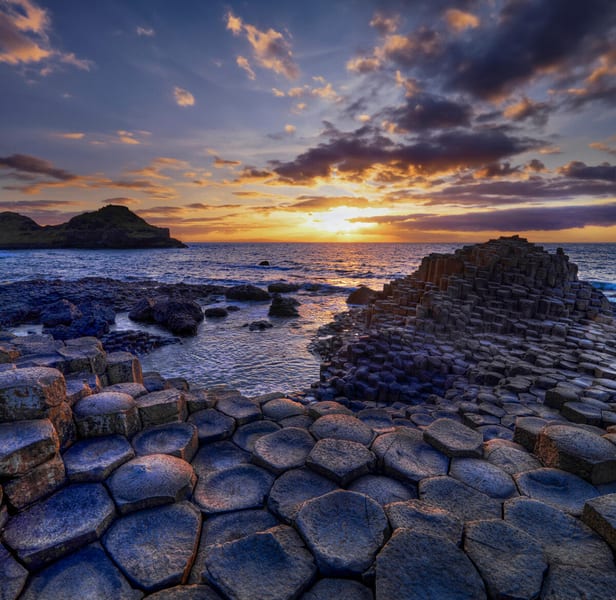 Giant's Causeway at sunset