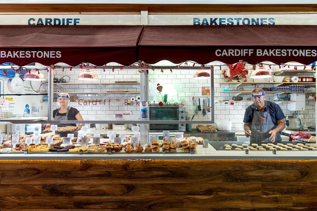 Welsh cakes on the bakestones, Cardiff Market