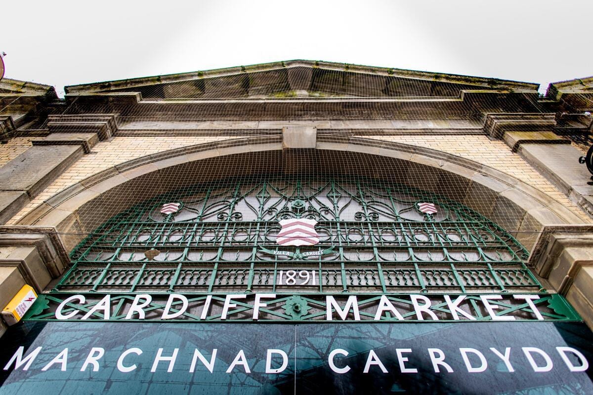 Cardiff Market — Marchnad Caerdydd, 1891