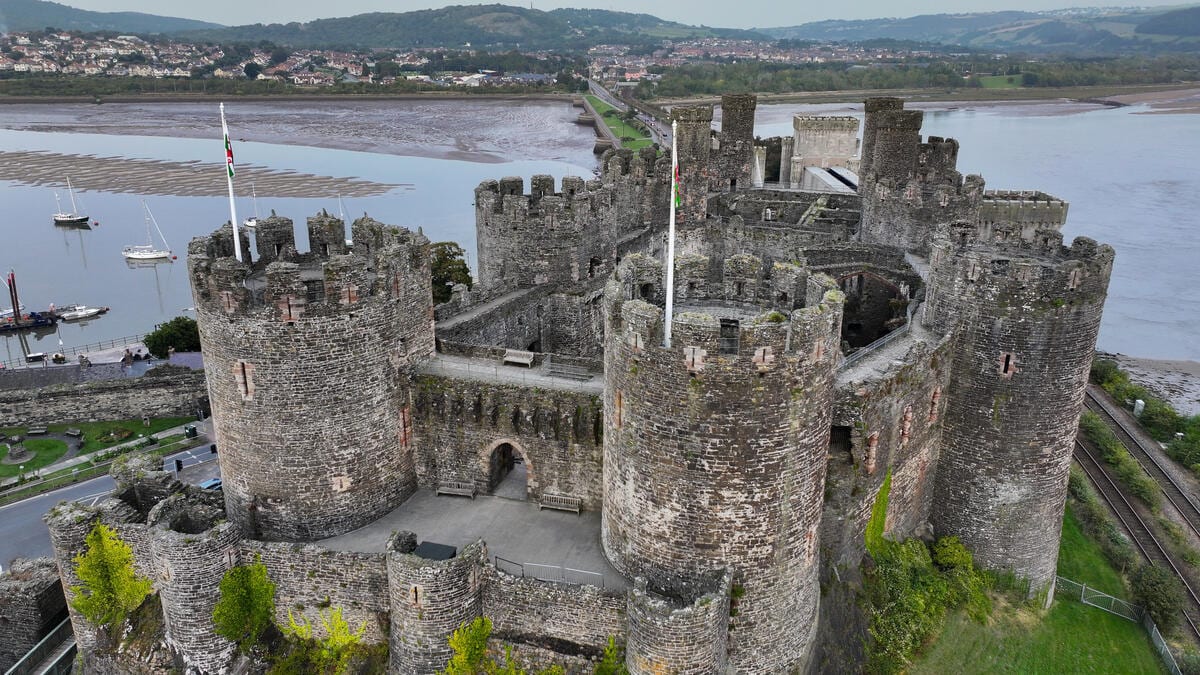Conwy Castle above the estuary